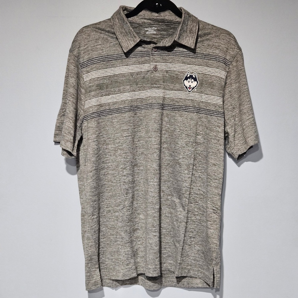 Captivating UCONN Huskies Men's Gray  Polo Shirt M NWOT‎